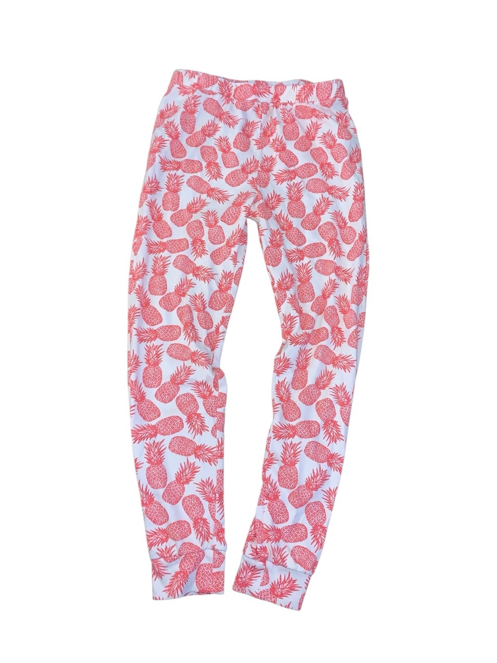 Vineyard Vines Pineapple Pajama Set Kids Size 10 Pima Cotton Pink White - Picture 7 of 9